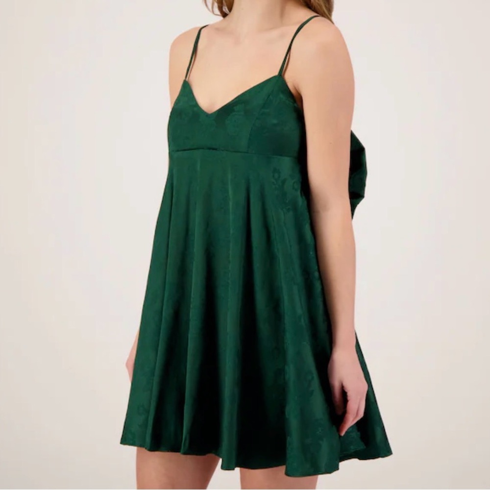 Emerald Green Spaghetti Strap Mini Dress